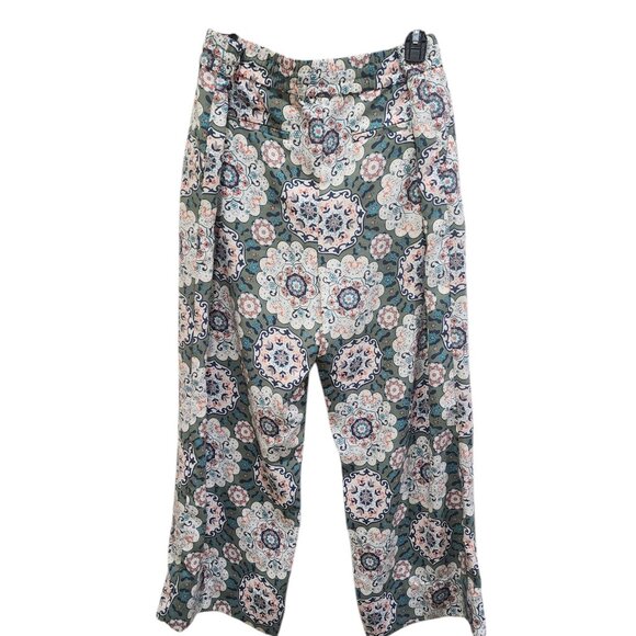 LOFT Women's Floral Wide-Leg Pants, Size L, Lightweight 100% Polyester - Picture 6 of 16
